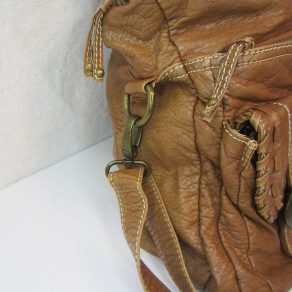 Nine West Vintage American Collection Leather Shoulder Bag Light Brown w/Buckles - Picture 8 of 12